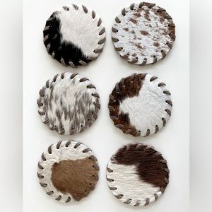 Coasters Brazilian Cowhide Set of 6